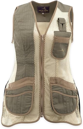 Wild Hare Shooting Gear Womens Comfort Fit Mesh Vest, Sage and Khaki