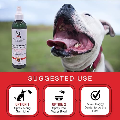 Miniatura 4 de Warren London Aerosol dental y aditivo de agua para perros, aliento fresco para perros y gatos, fórmula natural de menta y miel para dientes y