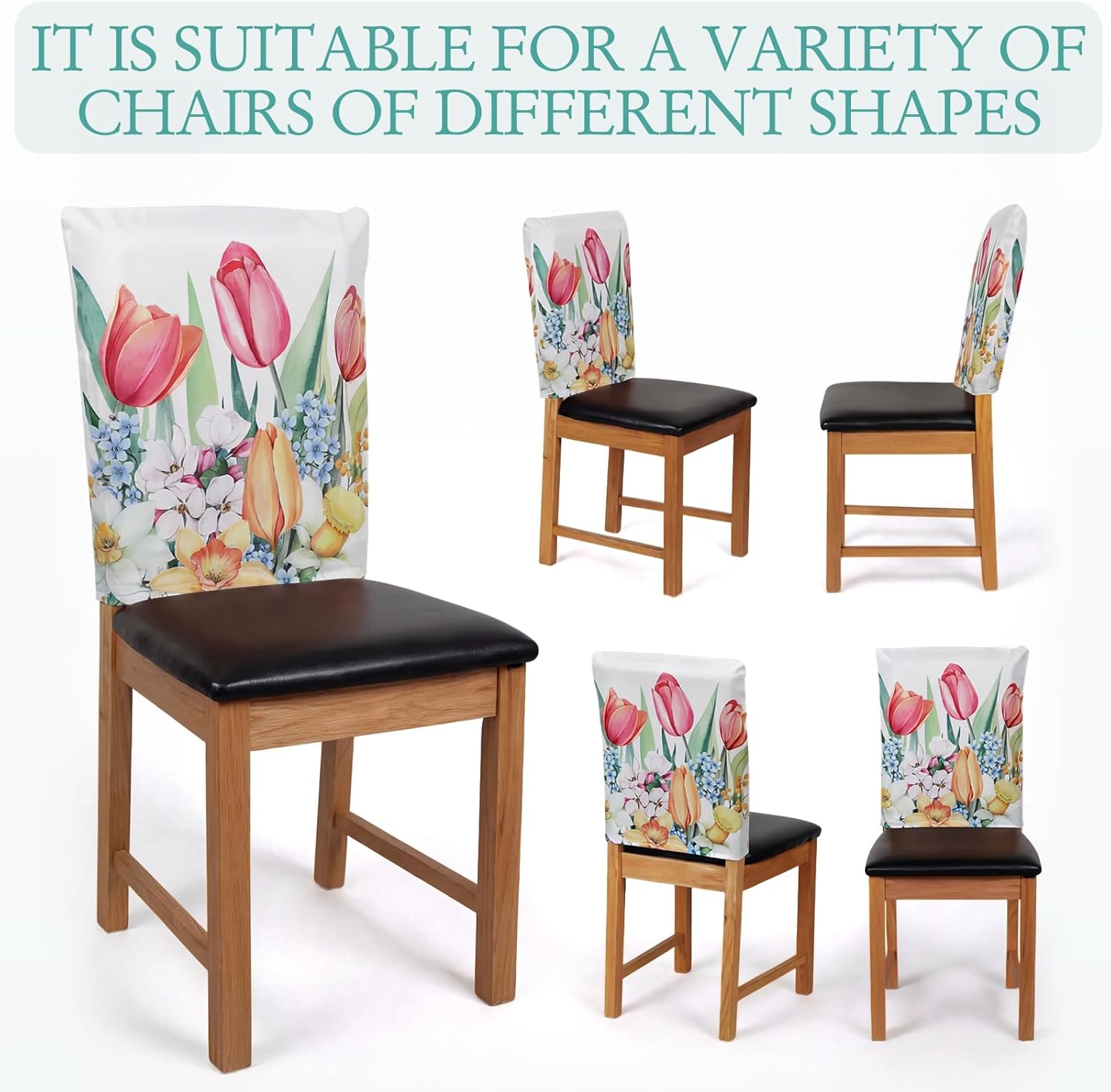Moukeren 16 Pcs Holiday Chair Back Covers St. Patrick's Day Chair Decorations Seasonal Dining Chairs Slipcovers Easter Spring Valentines Removable Cute Seat Protector Covers for Home Kitchen Decor