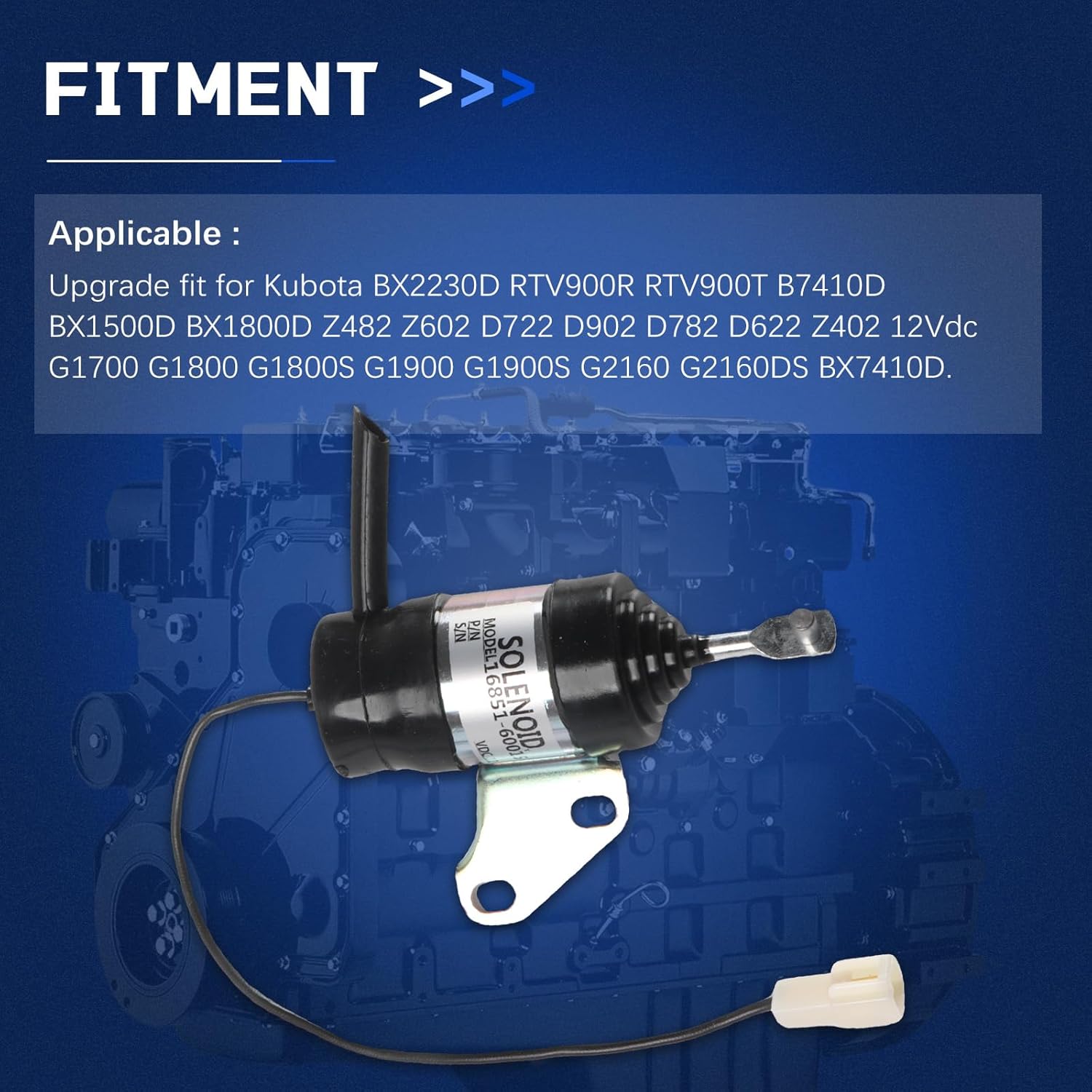 12V 16851-60014 16851-60011 16851-60012 16851-60013 16851-60015 052600-4530 6670776 Fuel Shut Off Solenoid Vavle for Kubota Cummins Engine Excavator 1685160014 1685160011