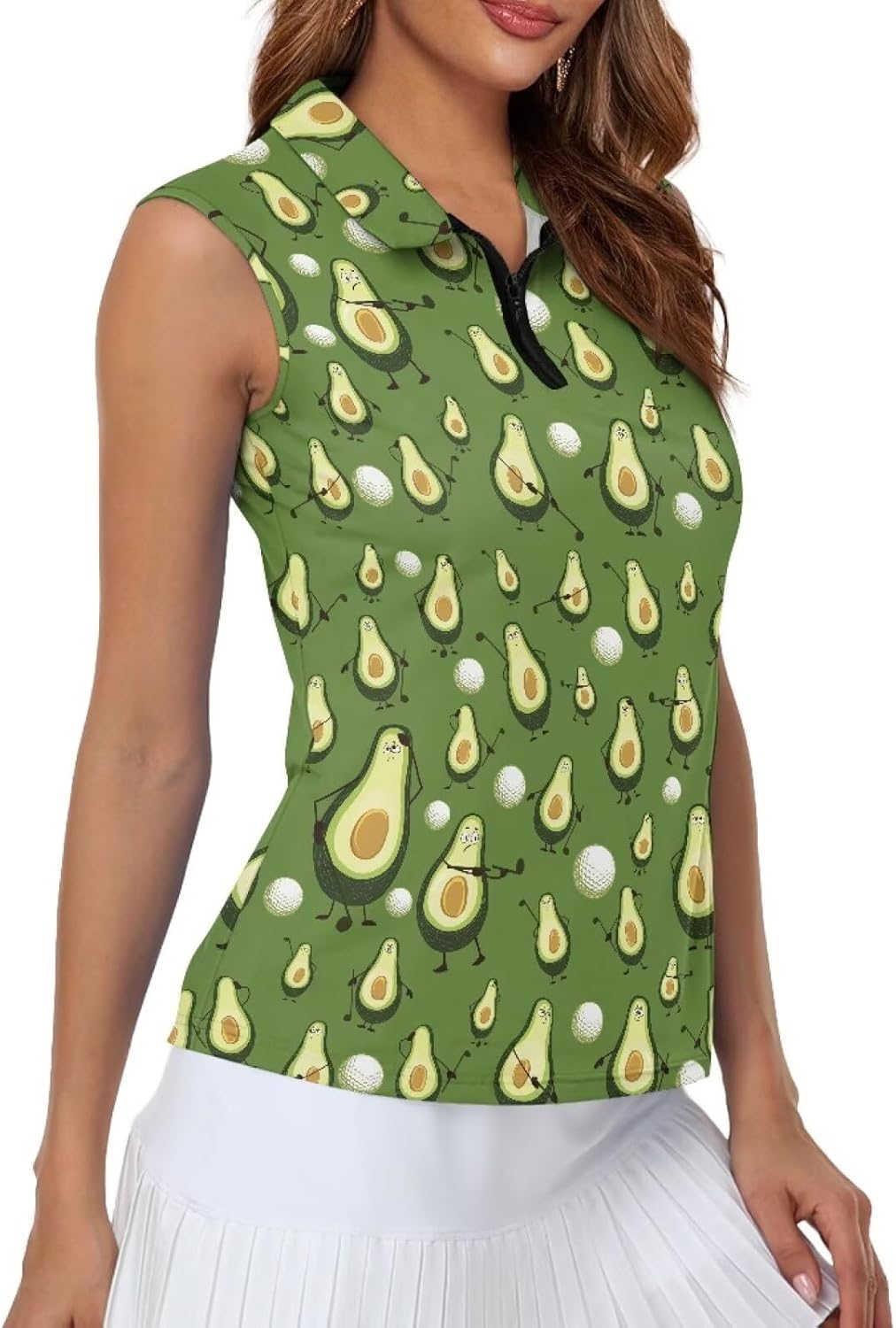 Sleeveless Collared Golf Shirts for Women, Zip Tank Tops Polo Shirts, Golf Shirt Women Sleeveless for Summer