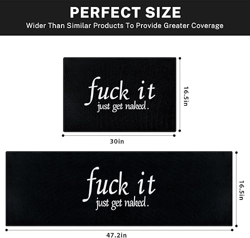 Miniatura 2 de Tayney Juego de 2 alfombras y tapetes de cocina para el hogar en blanco y negro, antideslizantes, lavables, juego de 2, tapetes de cocina para piso,