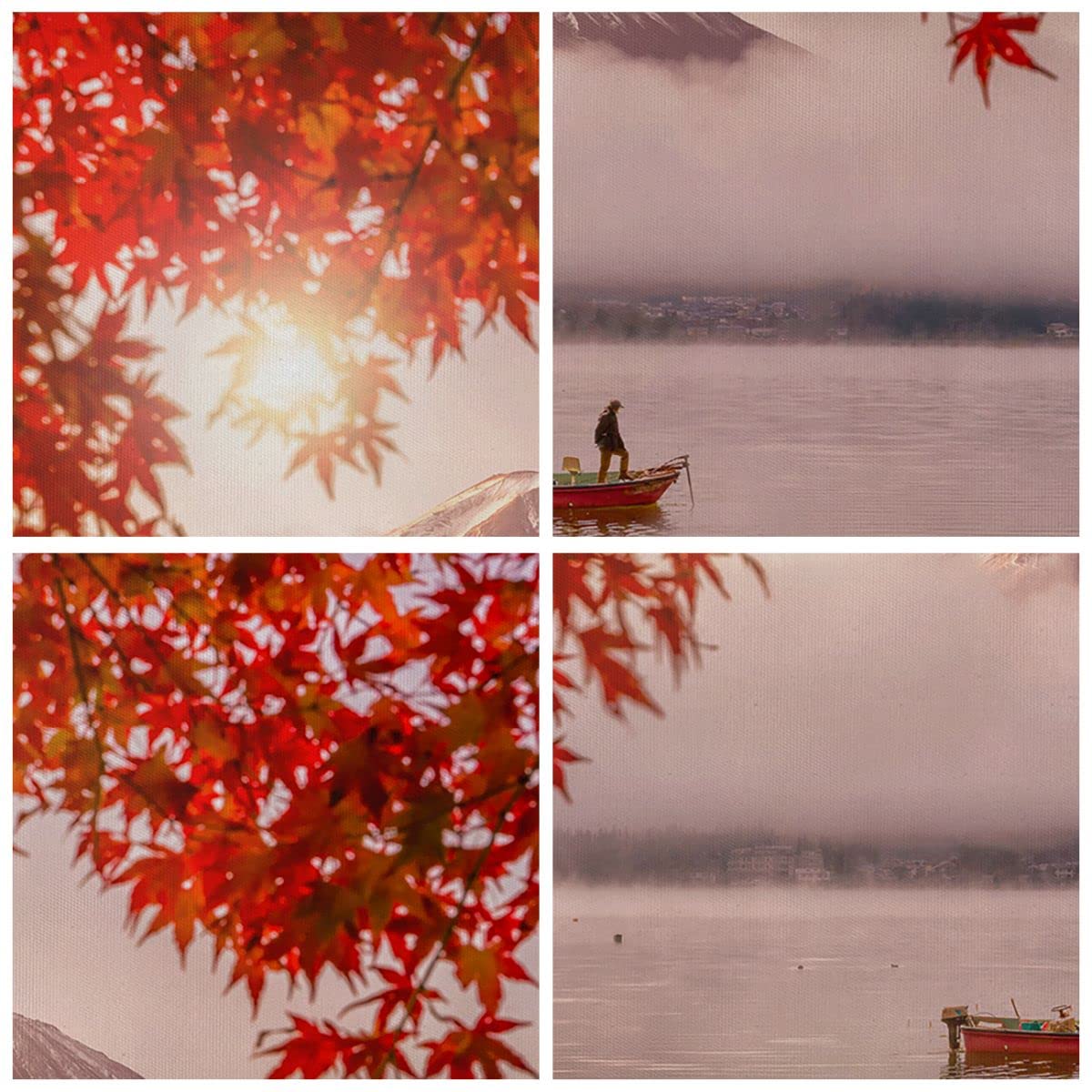ARTTOR Cuadros Decoracion Salon volcán lago Lienzos decorativos 120x80cm Cuadro Sobre Lienzo Moderno Dormitorio Cocina Cuadros Pared Imágenes Wall Art Prints Decor Canvas Grande XXL AA120x80-4107