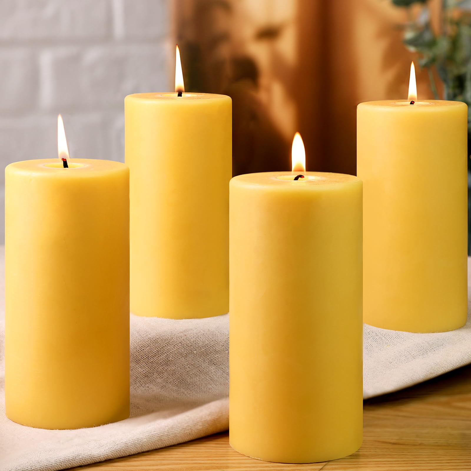MOSROAD Beeswax Pillar Candles