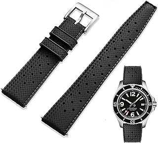 FKM Rubber Watch Strap Quick Release Tropical Style Fluororubber 20mm 22mm Soft Breathable Durable FKM Rubber Watch Bands Replacement Band Strap for Men Women