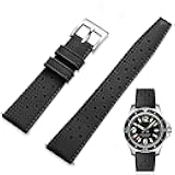 FKM Rubber Watch Strap Quick Release Tropical Style Fluororubber 18mm 19mm 20mm 21mm 22mm Soft Breathable Durable FKM Rubber Watch Band Universal Replacement Band Strap for Men Women