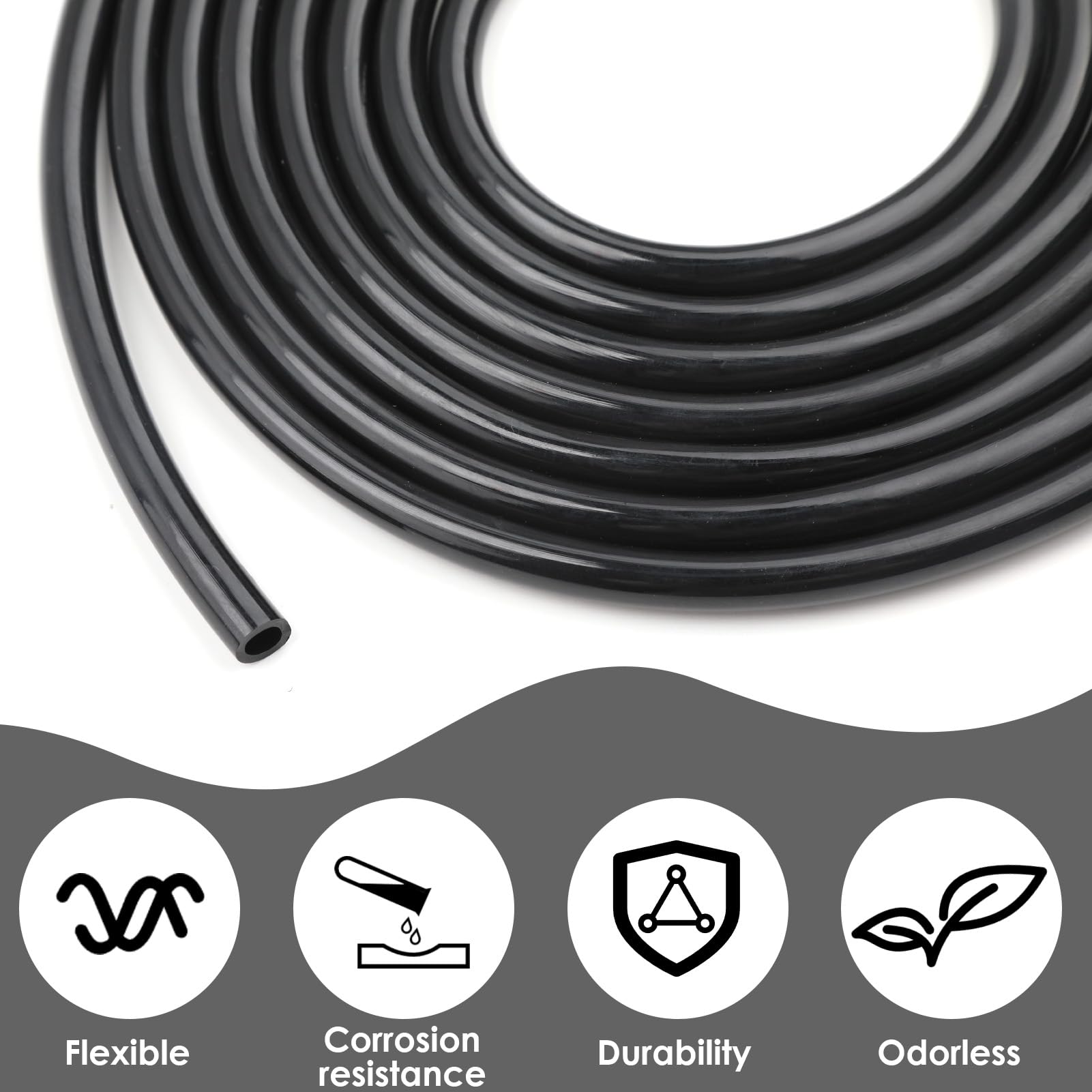 Tubo In Silicone Nero 5mm X 3m - Resistente Ad Alte Temperature Per Applicazioni Automotive E Industriali - Foto 3