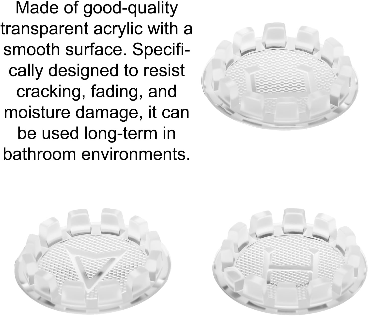 3pcs Hot and Cold Water Faucet Indicator Compatible with Price Pfister, Diameter 0.94in/2.4cm Clear Faucets Hot and Cold Index Button Parts for Bathroom Sinks Showers or Bathtubs