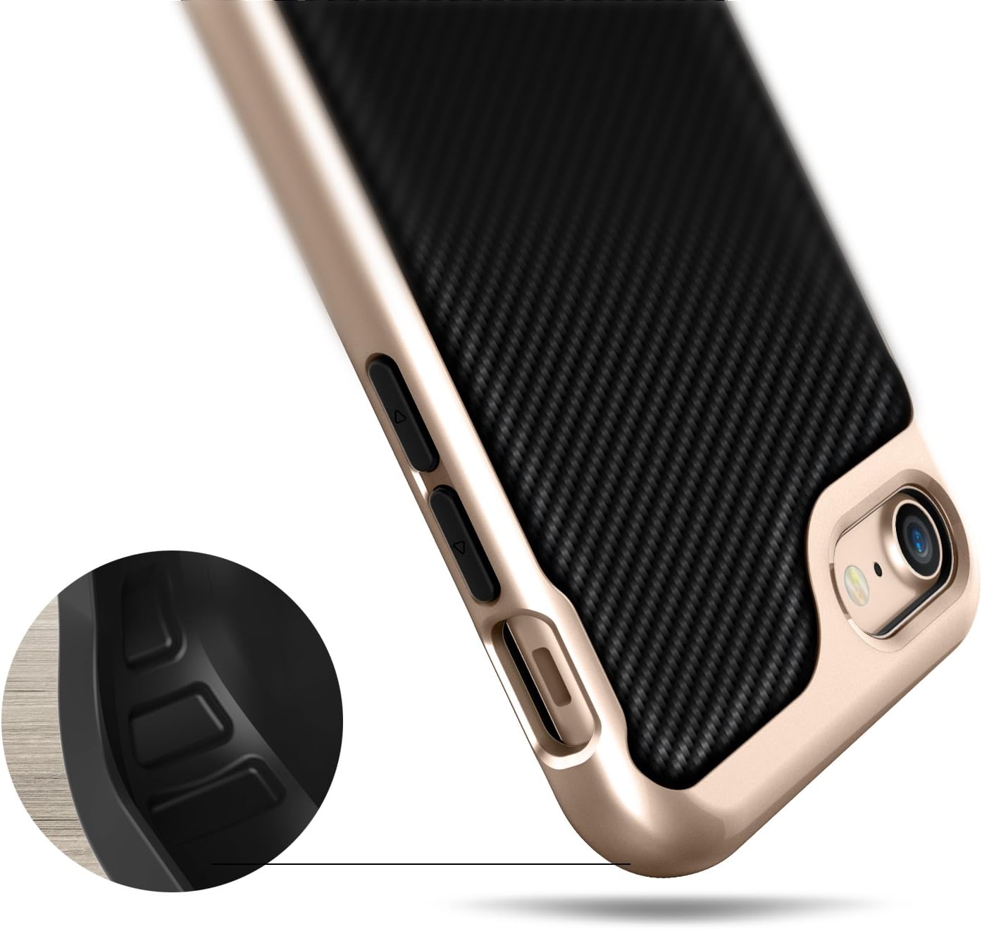 Caseology Envoy for iPhone 8 Case (2017) / iPhone 7 Case (2016) - Premium Leather - Carbon Fiber Black