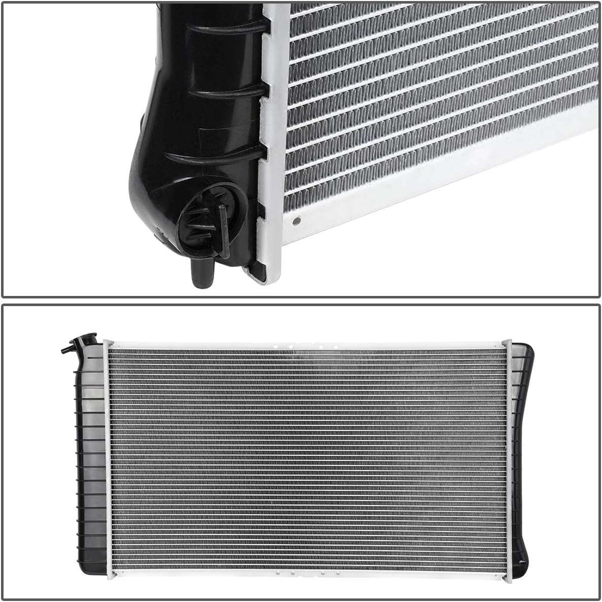 DNA Motoring OEM-RA-1202 OE Style Aluminum Core Radiator Compatible with 88-96 Oldsmobile 98/88-90 Delta 88/89-92 Toronado AT, 30-1/2" W X 17-1/4" H X 1" D, 1-5/16" Inlet, 1-9/16" Outlet