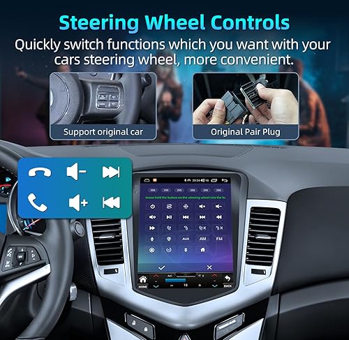 Miniatura 5 de Radio de coche para Chevy Cruze actualización 2009-2015 con inalámbrico Caplay Android Auto 5GWiFi Plug and Play Car Stereo 10.4 pulgadas OLED