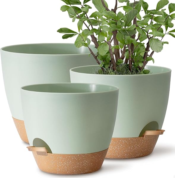 TYMENSH Plastic Plant Pots Self Watering