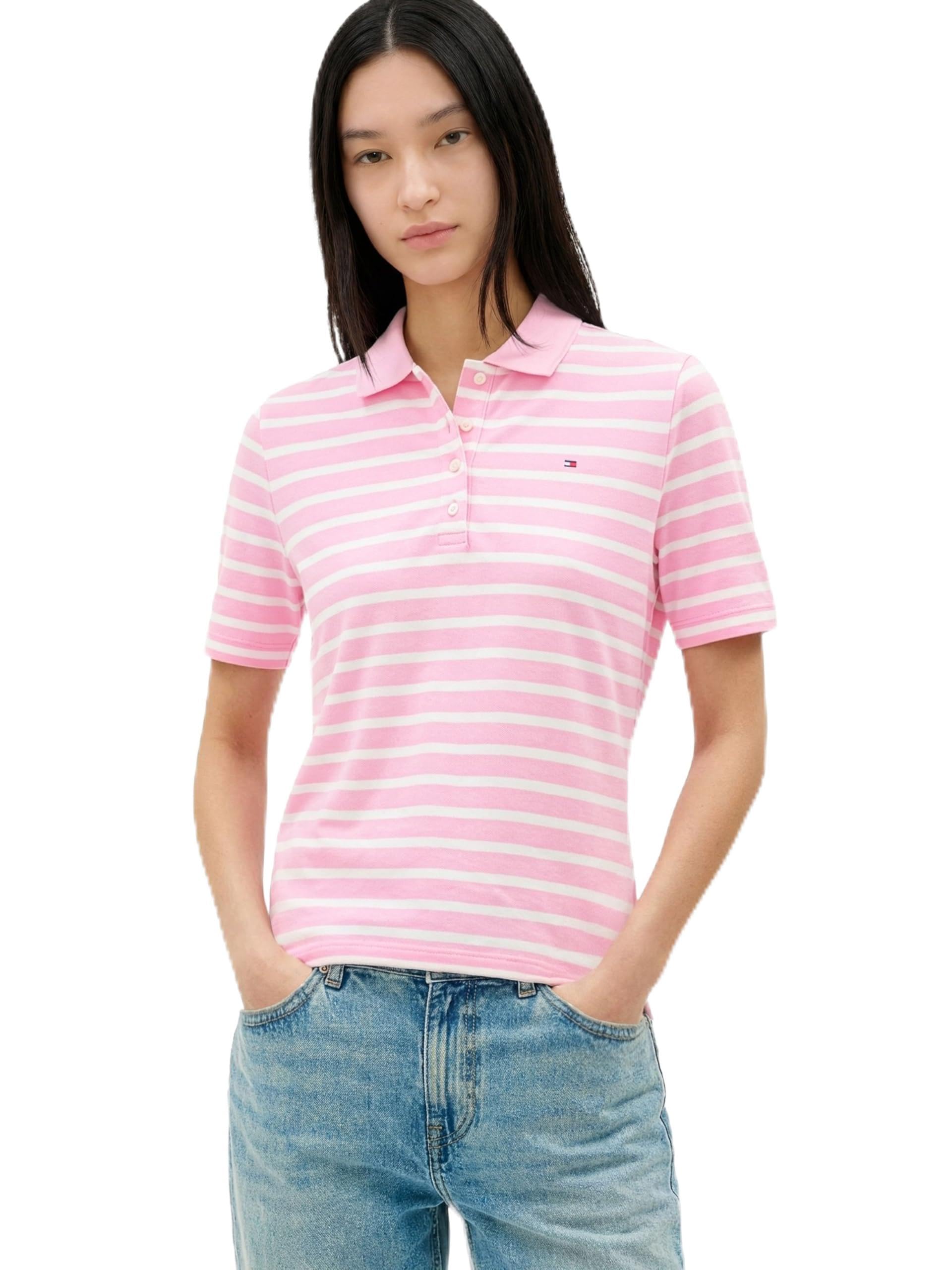 Tommy Hilfiger Damen 1985 Reg Pique Polo Ss Ww0Ww43224, Rosa, XS