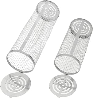 Tubo de rede para churrasco, cesta rolante para grelhar, 2 peças, cilindro de malha de arame de aço inoxidável, cesta de malha para churrasqueira para vegetais, frutos do mar, peixes, acampamento, piquenique, festa