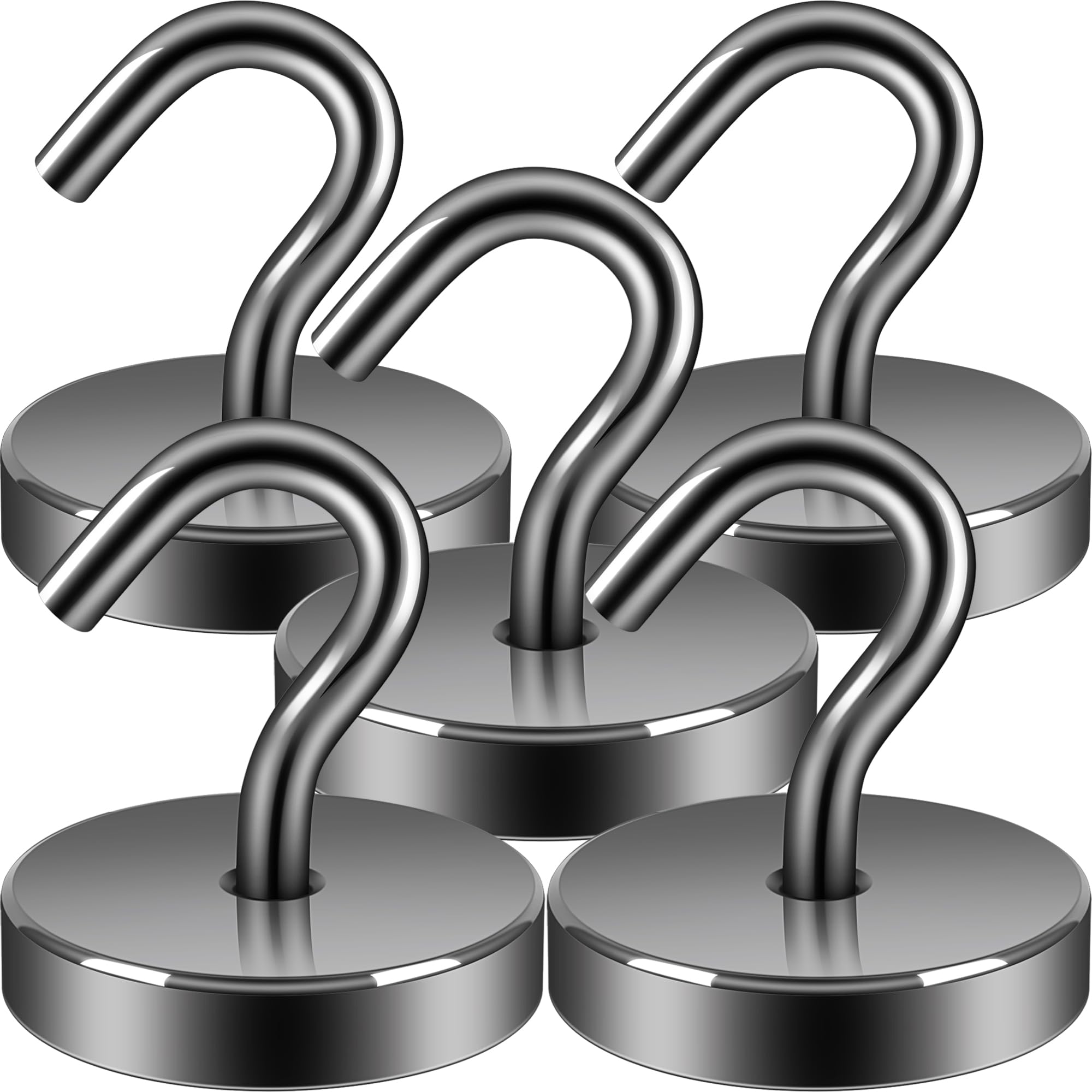 Neosmuk Magnetic Hooks - 5 Pack for Tools & Gear -30 Neosmuk Magnetic Hooks - 5 Pack for Tools & Gear -30