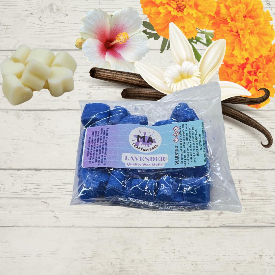 20 x Highly Scented Wax Melts Mini Hearts Handmade, Cruelty Free, Vegan Many fragrances (Lavender)