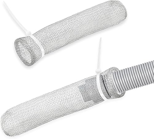 Miniatura 5 de Paquete de 24 trampas de pelusa para lavadoras, manguera de lavado de acero inoxidable con 24 bridas para cables