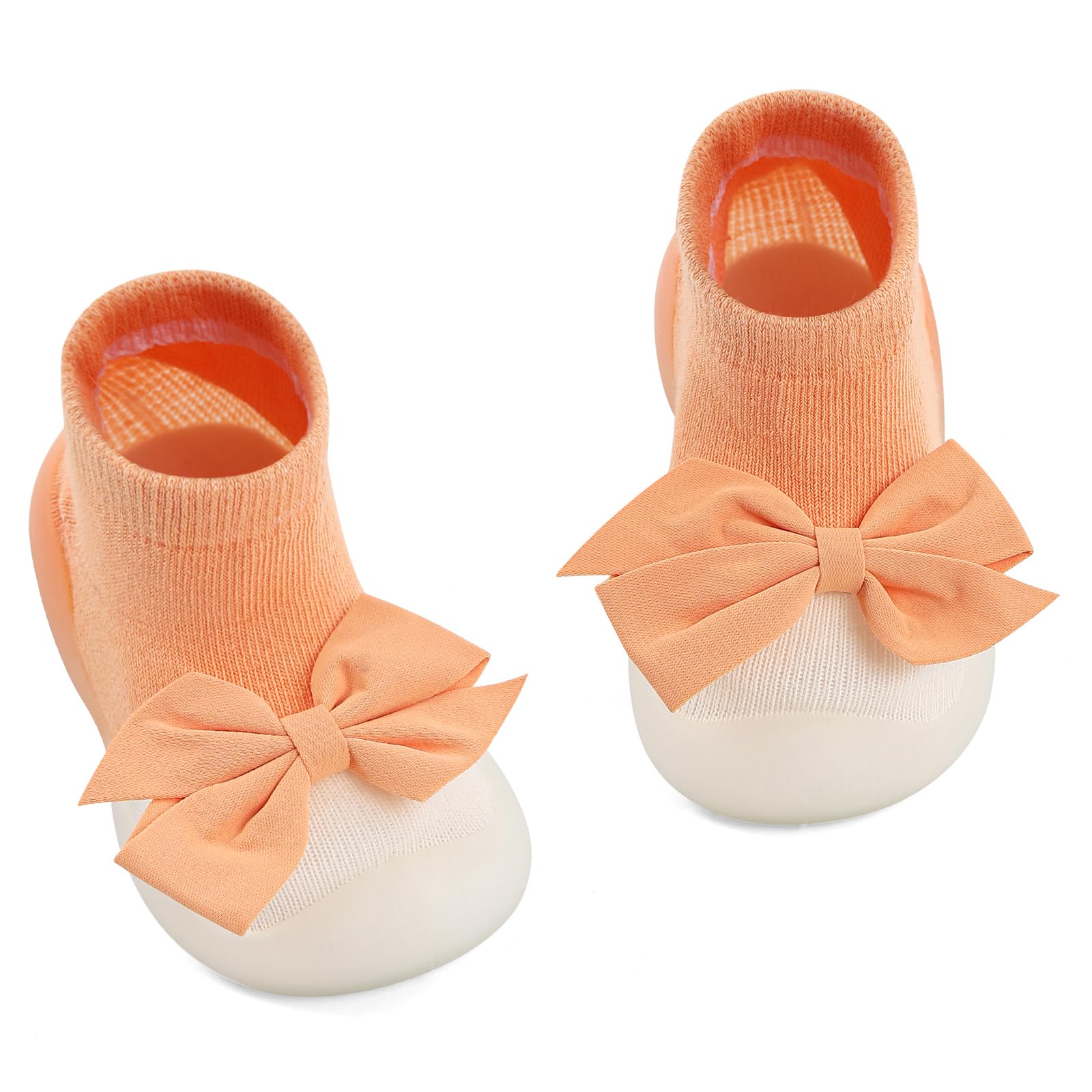 MK MATT KEELY Baby Girl Shoes with Bow Toddlers Sock Shoes Baby Barefoot Trainers Anti Slip Pre Walkers Shoes — view 9