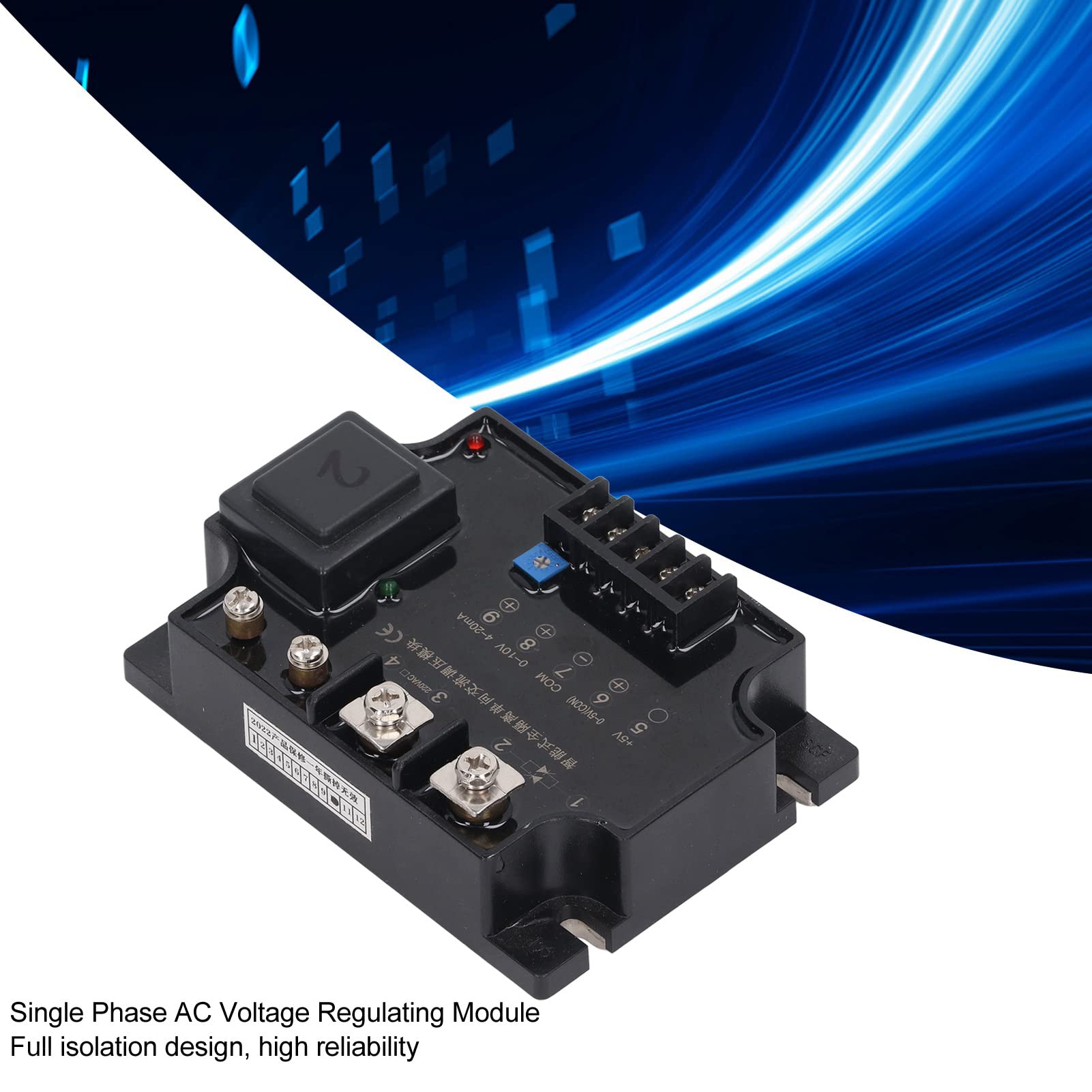 Módulo Regulador de Voltaje de 220 V, Regulador de Voltaje Monofásico de Chip de Tiristor Estable para Calentadores (40A)