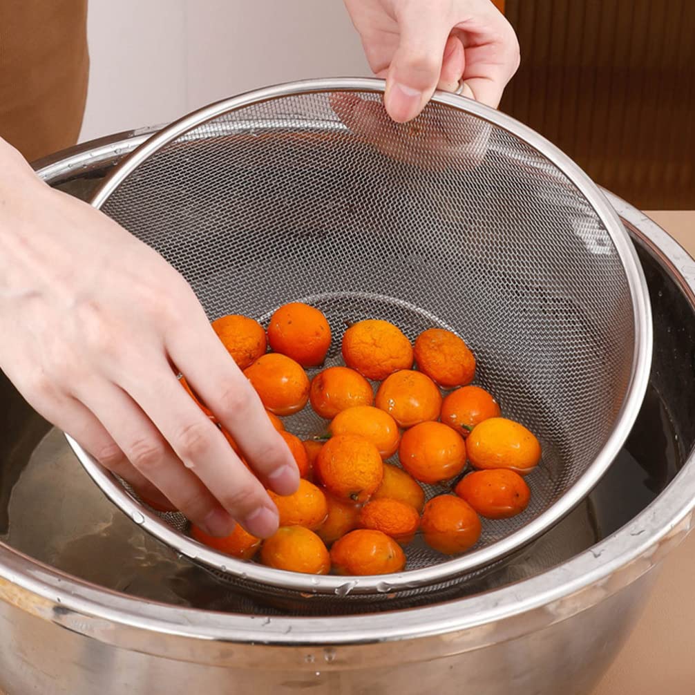 Escurridor de Lavado de arroz de Acero Inoxidable: colador de Malla Fina para Uso en Cocina