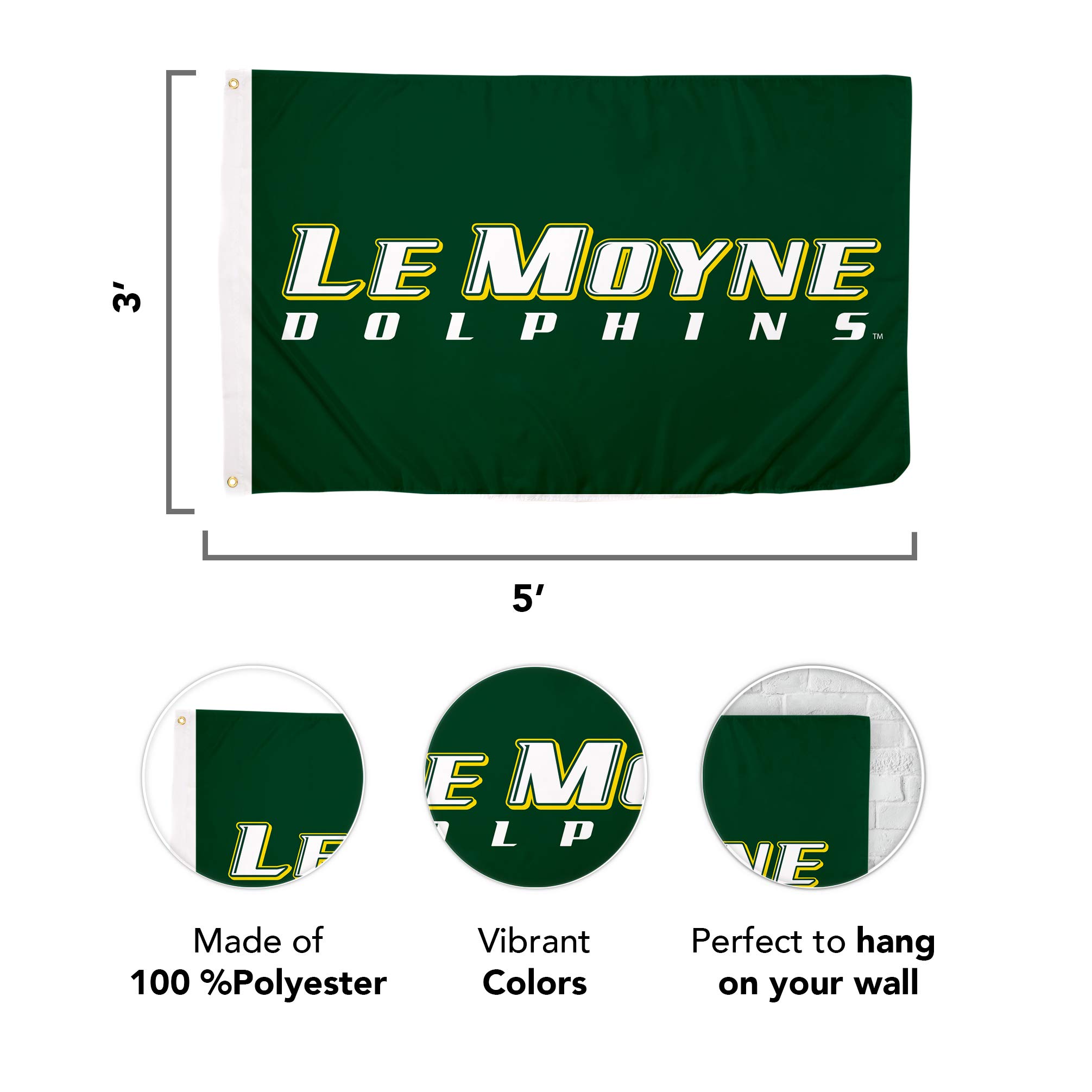 Le Moyne College Gartenflagge Mit Delfin-Design – Doppelseitig Aus 100% Polyester | Für Fans & Alumni