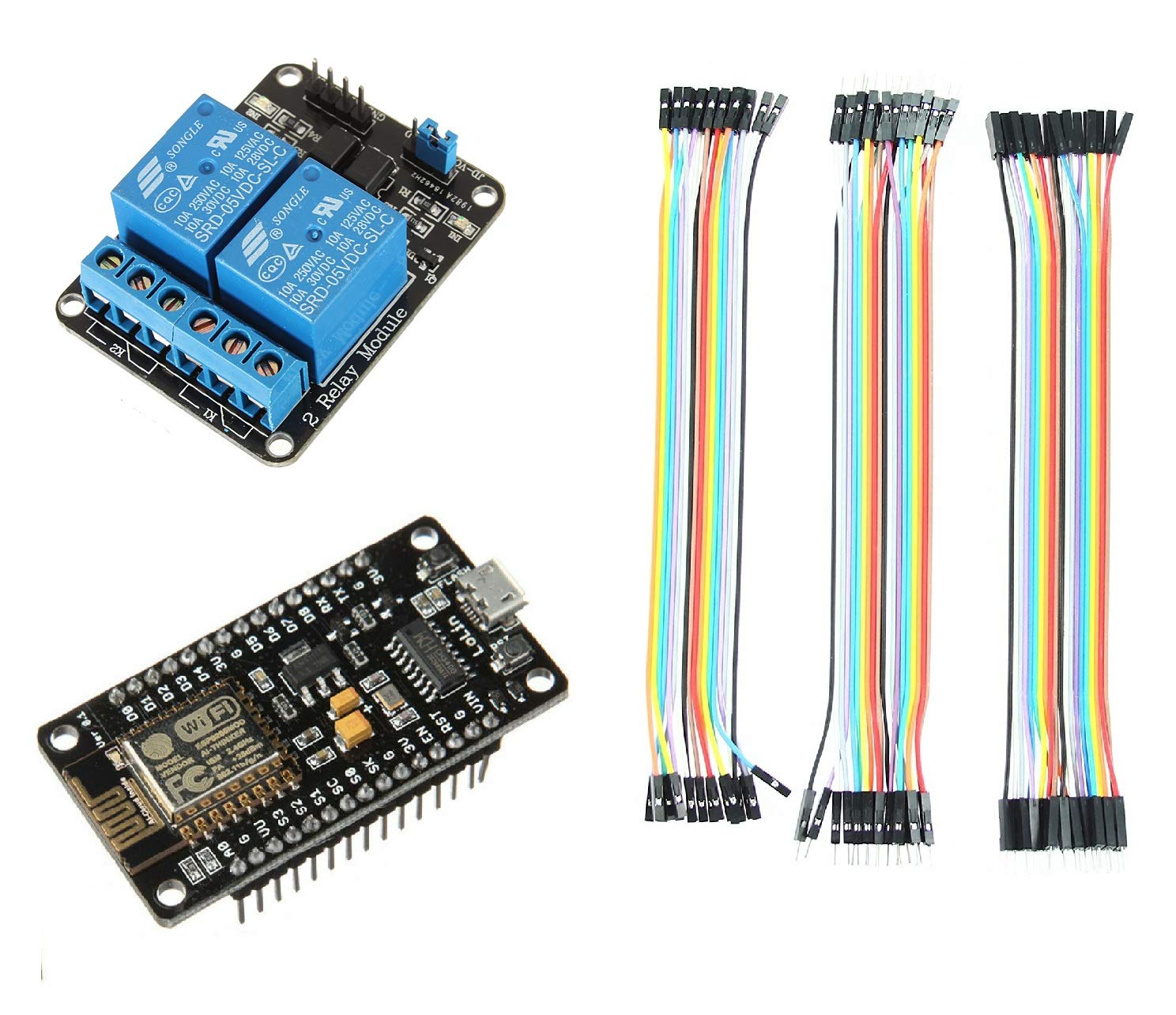 Robotbanao 2-Channel 5V Relay Module With Optocoupler+NodeMCU ESP8266 ...