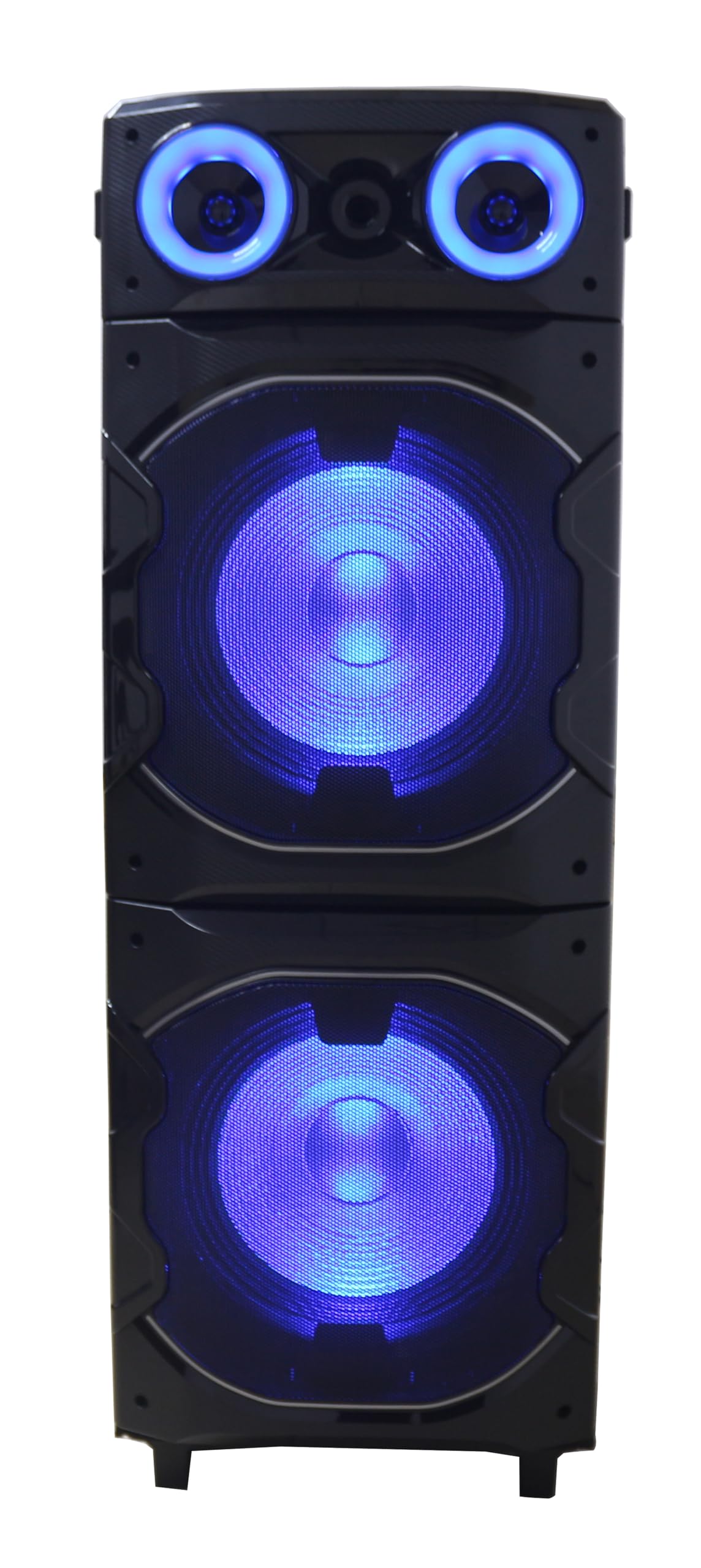 Jumbo PS25BT Party Speaker Bluetooth 5.3 con luce, funzione karaoke e microfono – Altoparlante portatile TWS 1200 W con LED da discoteca, USB, AUX, radio FM e ruote per eventi e attività all'aperto