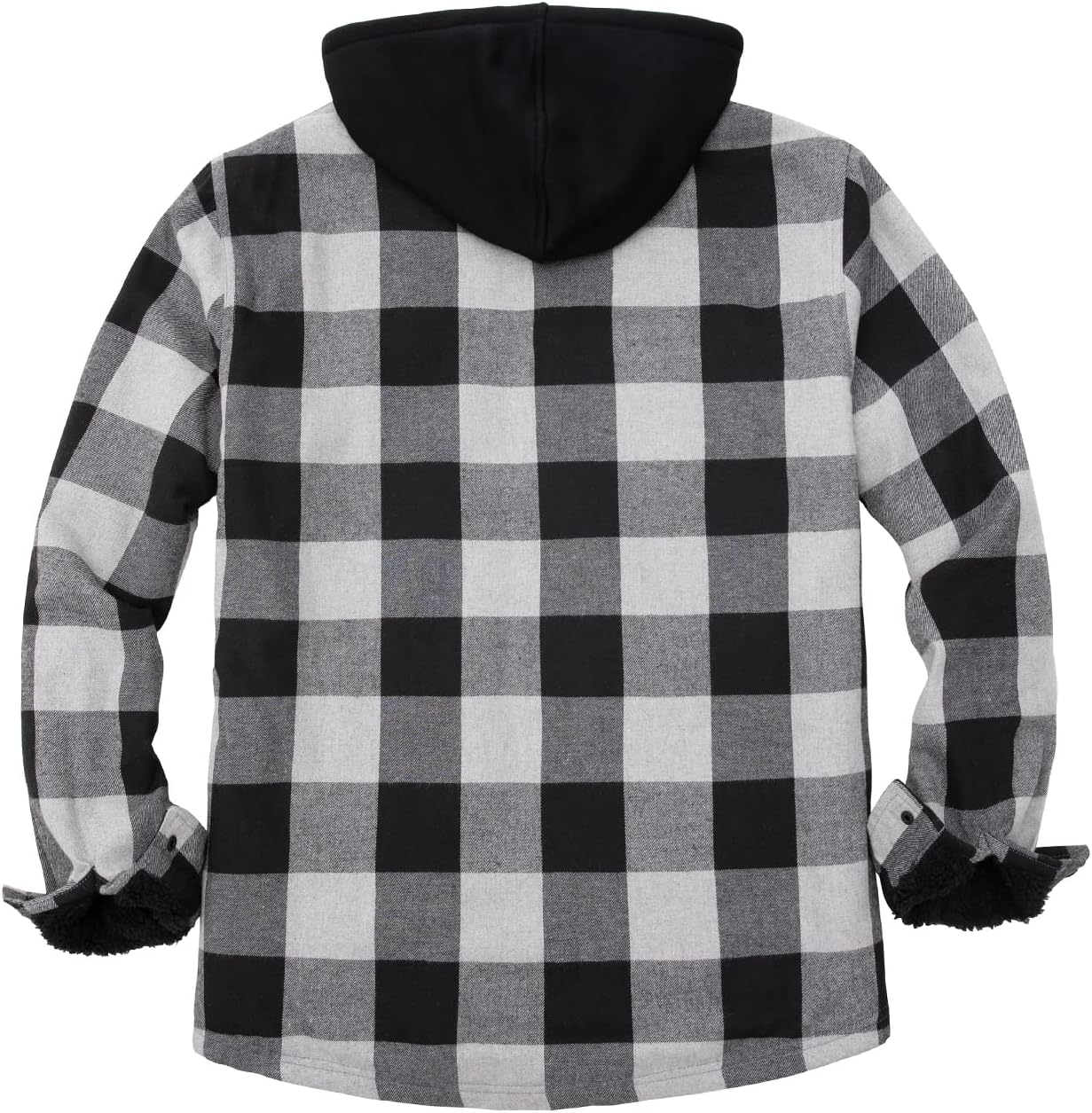ZENTHACE Men's Sherpa Lined Full Zip Hooded Plaid Shirt Jacket, hoodie