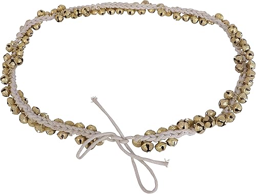 Miniatura 6 de Wonderlist Handicrafts Kathak Ghungroo - Par de 16 campanas grandes atadas con cordón de algodón para tobillera, instrumento musical de la India,