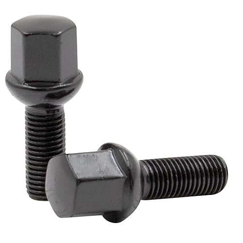 Miniatura 7 de Wheel Accessories Parts 20 piezas de pernos de asiento de bola M14 x 1.5 de 0.669 in hexagonal 1.299 in de longitud de rosca acabado negro
