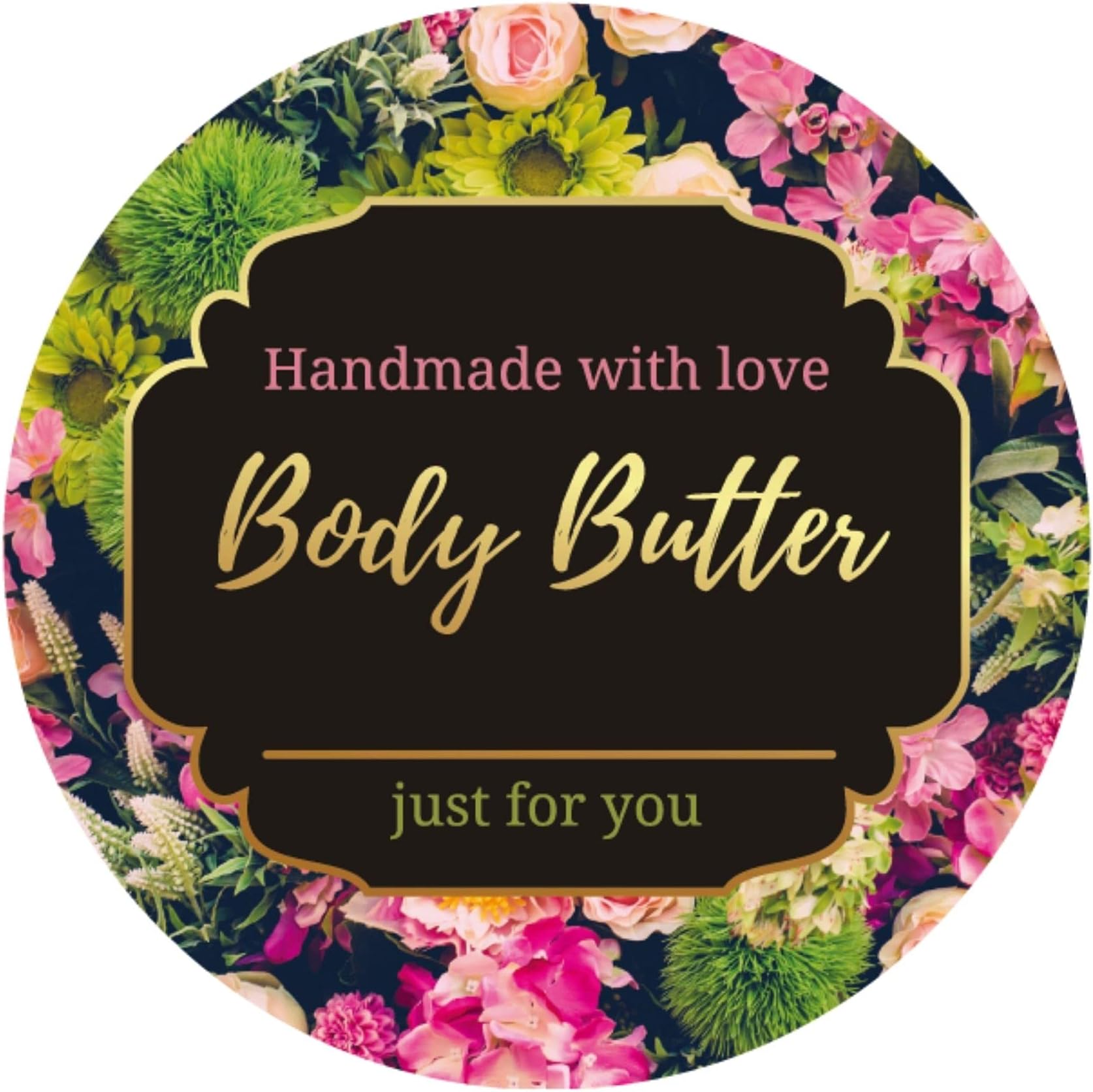 Mobiusea Creation Body Butter Containers Labels Roll | 2 Inch | Gold Foil | 300 pcs Waterproof Stickers for Small Plastic Containers, Containers for Body Butter, and Body Butter Jars