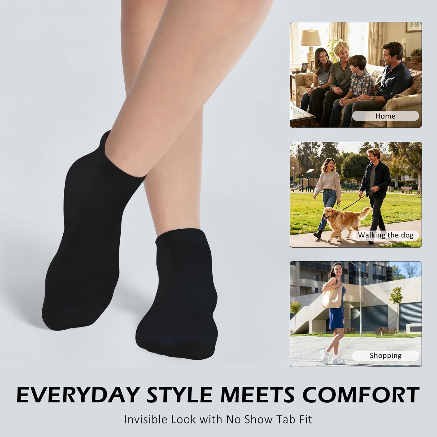 Ankle Athletic Socks for Men, Cushioned Cotton Low Cut Running Socks, Breathable Moisture Wicking Odor Free - Image 7