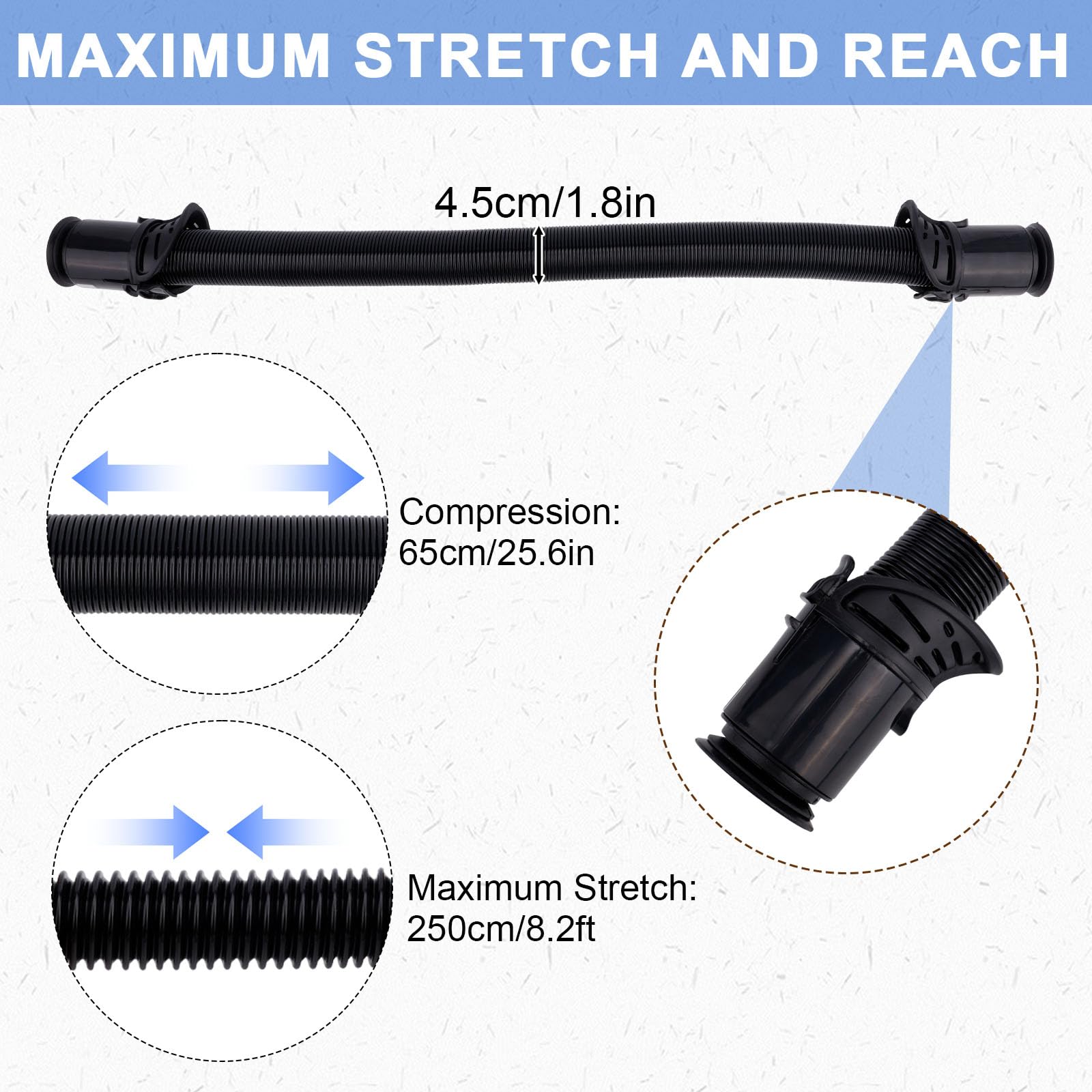 Replacement Hose for Shark Vacuum, Durable Vacuum Hose Replacement Compatible with Shark LA502 LA502NP LA322 LA322NP LA300 (White) and LA301C - 3