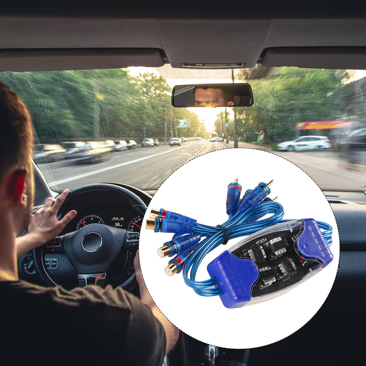 Filtro antirumore Audio RCA a 4 canali, isolatore di Loop di Terra, isolatore di Rumore Audio per Auto da 50 W per sistemi Audio per Auto con Amplificatore e Altoparlante (65 cm)