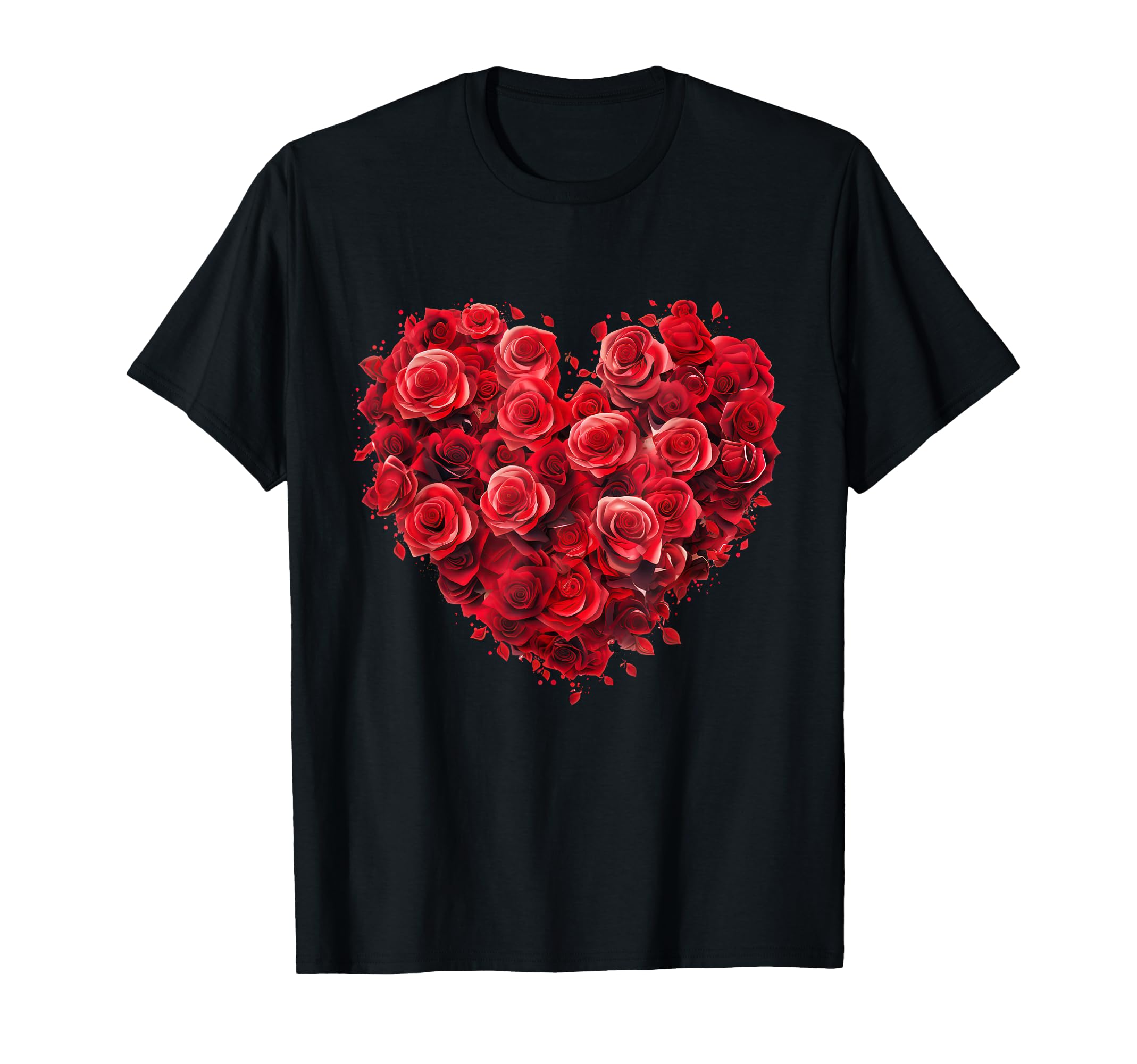 Heart Roses Flower Love Graphic T-Shirt