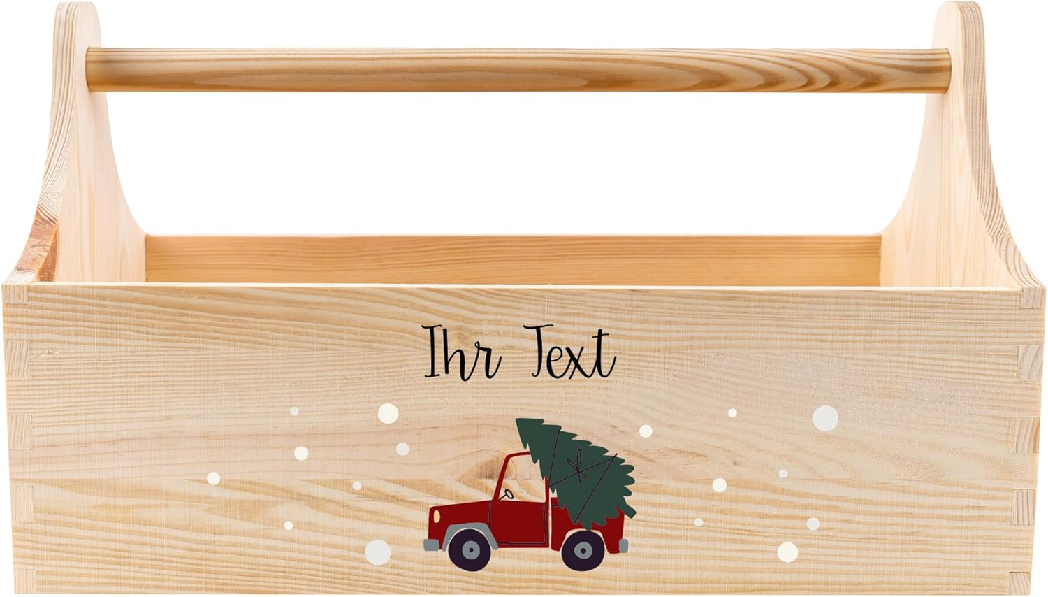 Creative Deco Personalized Wooden Tool Box | Gift Box Christmas Xmas | 13.38x7.08x8.07in (+/- 0.19in) Handle | Natural Wood Tool Box | Tool Bag Garage Craft Storage | Beige Unfinished
