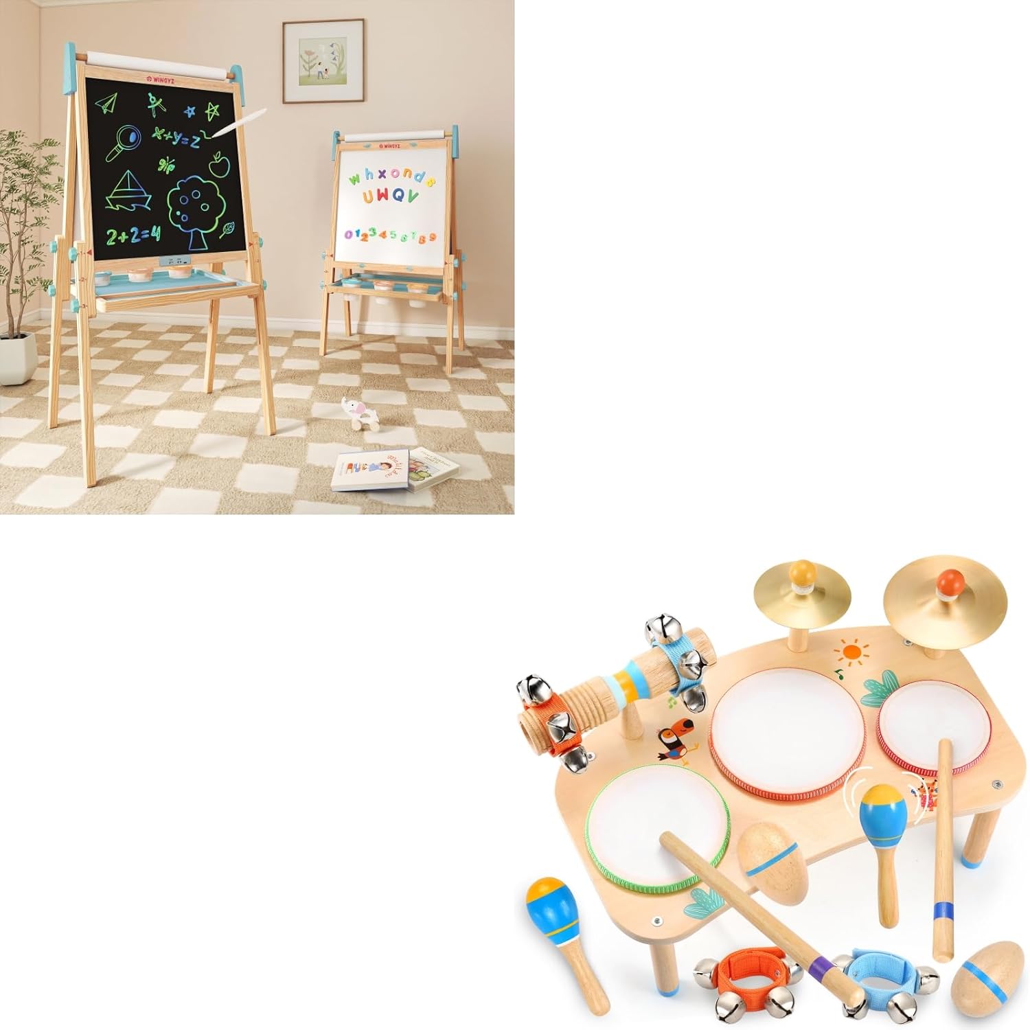 WINGYZ 24" LCD Easel & 3-Note Drum: Art & Rhythm Duo