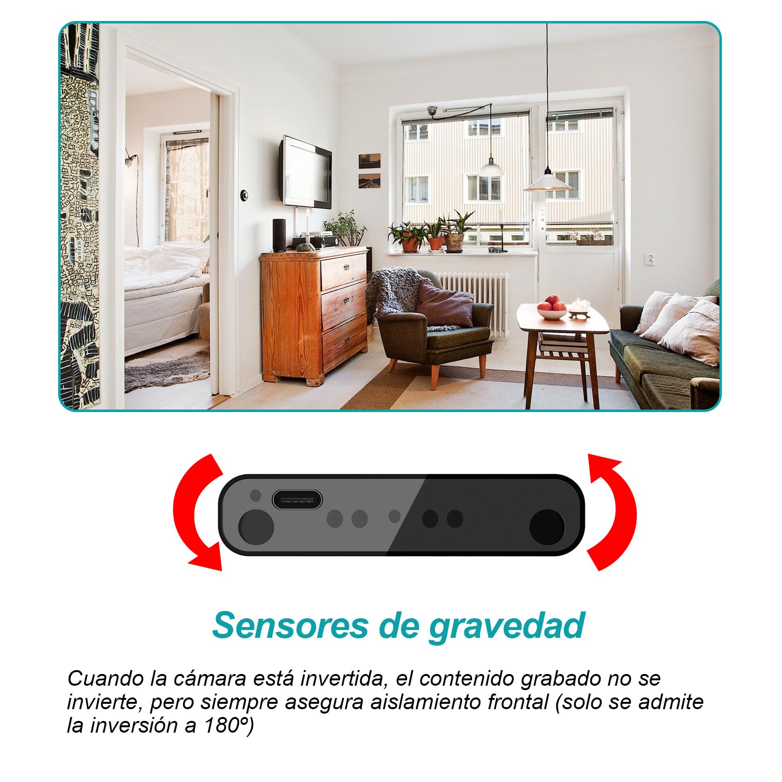Mini Cámara Espía Oculta 1080P HD, Portátil Batería 10000mAh, Detección de Movimiento, Sin WiFi/App, Vigilancia Hogar, Mascotas y Niñera