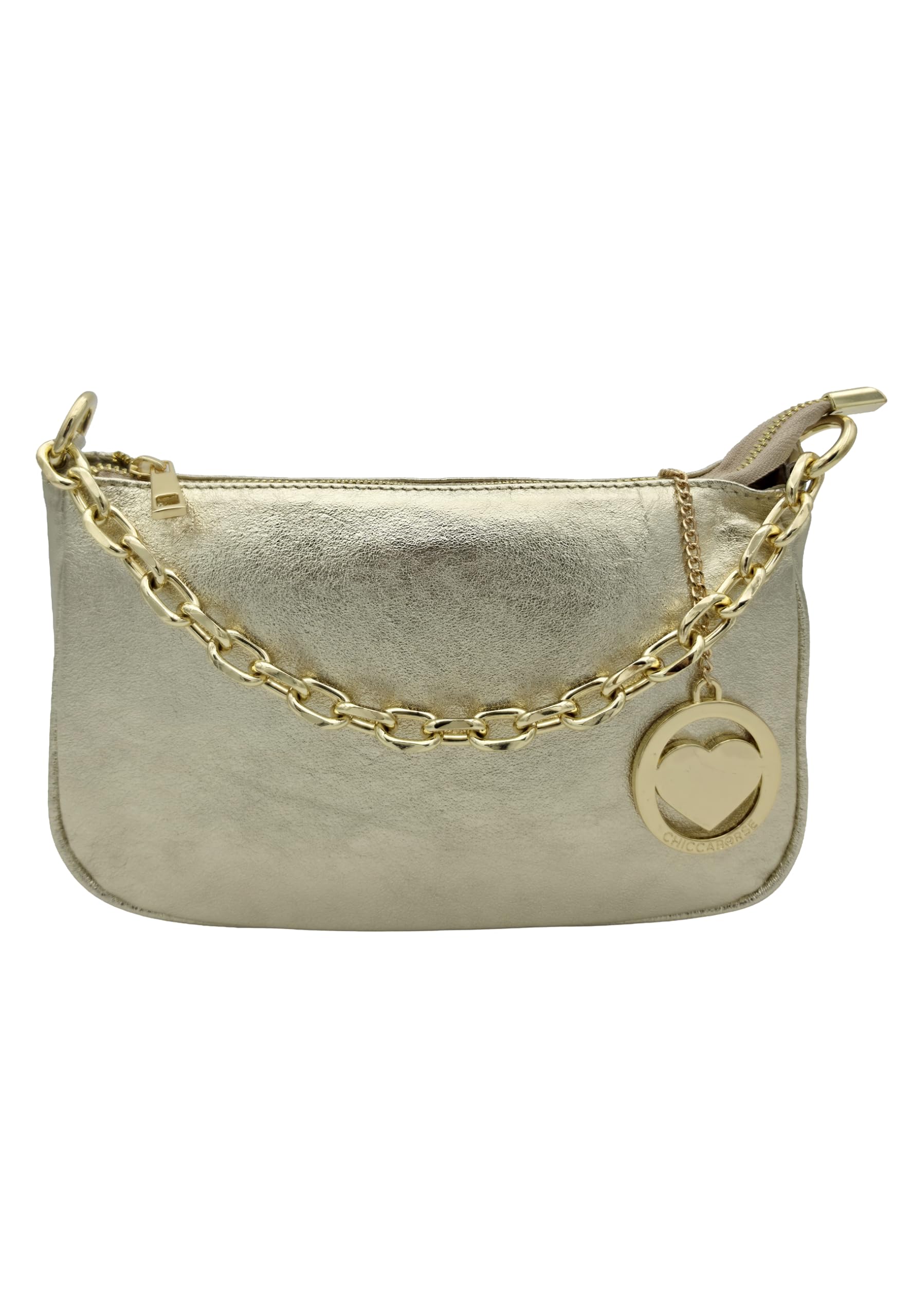 Chicca Borse Pochette Borsetta Donna in Pelle Italiana Clutch Tracollina