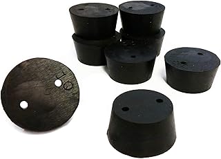 GSC International RS-10-2 Rubber Stoppers, Size 10, Drilled 2-Holes (1-Pound Pack) , Black