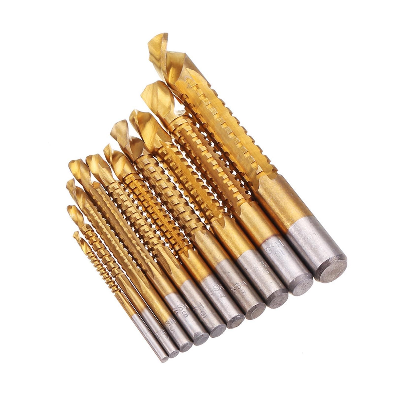 10 szt. 3-13mm zestaw wierteł spiralnych z powłoką HSS wiertło do rowków do cięcia drewna i metalu