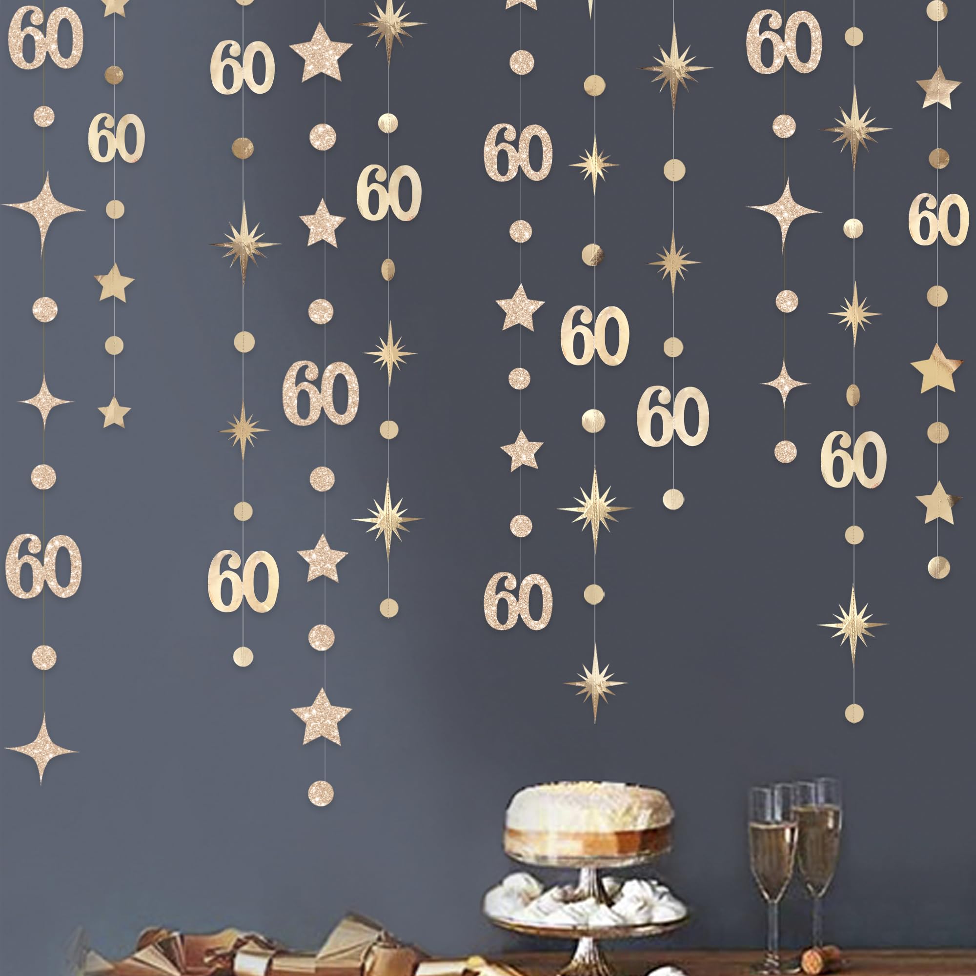 Photo 1 of Pink Blume Champagne Gold 60th Birthday Garland Set