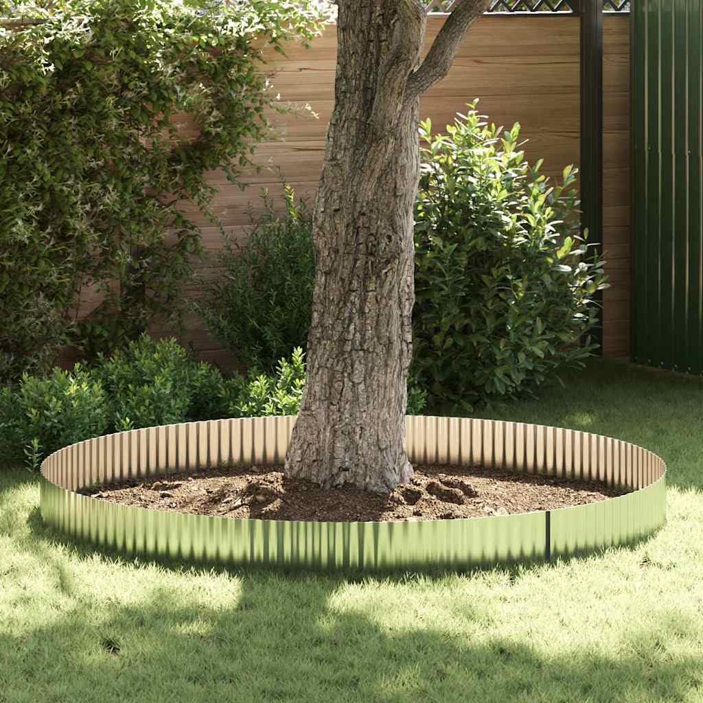 Borde de césped galvanizado plateado, 1000 x 25 x 0,03 cm
