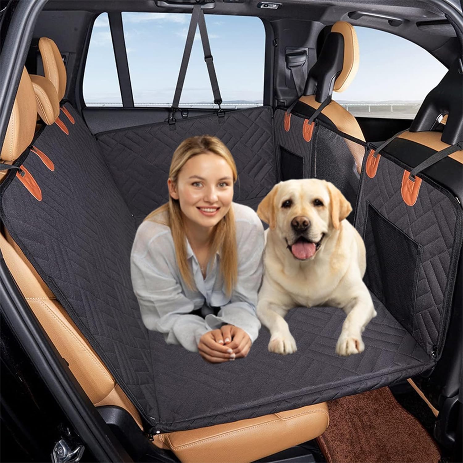 Back Seat Extender for Dogs-Waterproof Dog Car Seat Cover Hard Bottom ...