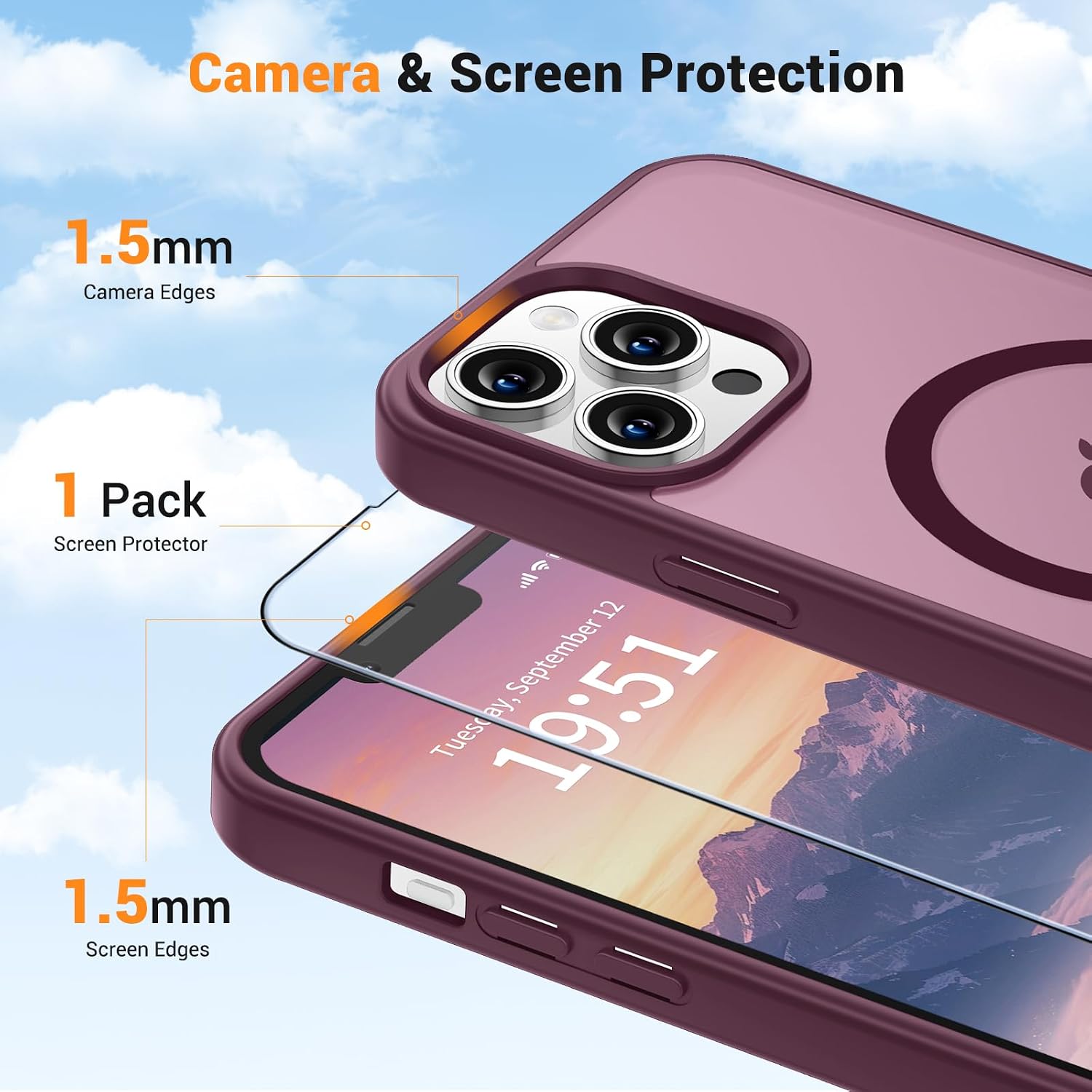 for iPhone 13 Pro Max Case Wine Red thumbnail
