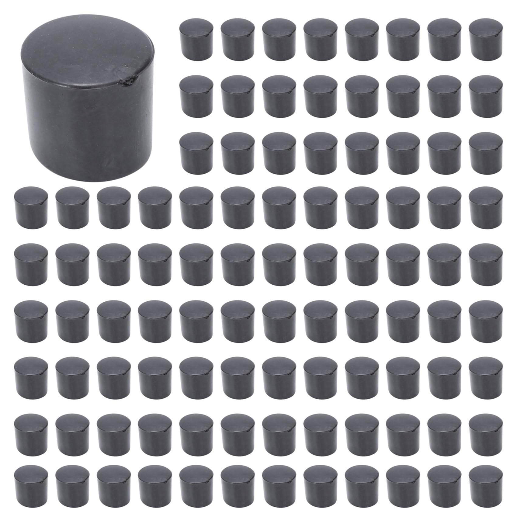 Hndhbfgrt 500 Pcs Black Rubber PVC Flexible Round End Cap Round 12mm Foot Cover