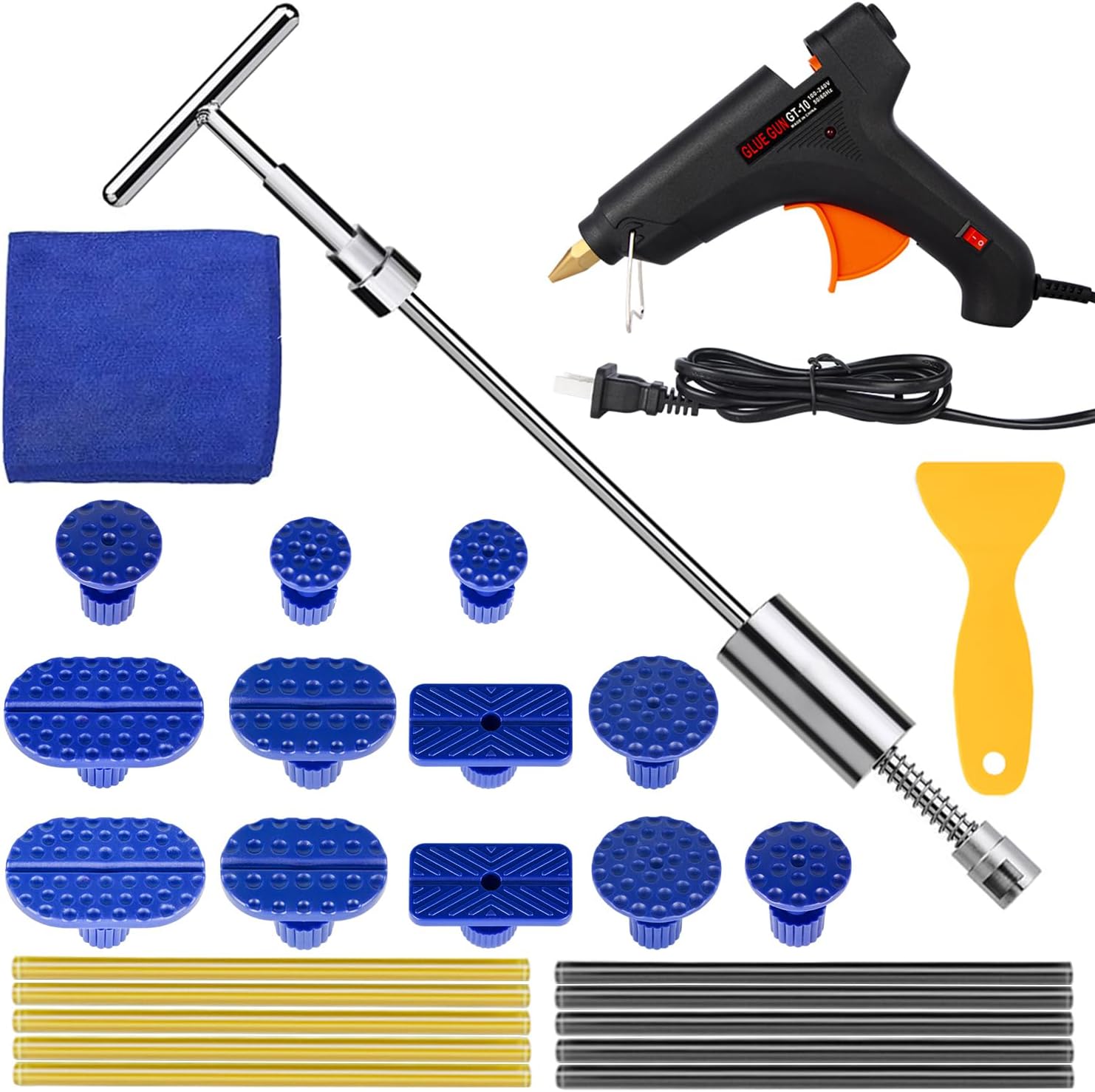 Mookis Dent Repair Kit Car 26 Pieces Dent Puller Paintless Dent Repair Kit Car with Removable Slide Hammer, Glue Sticks for Body Dents and Door Dents