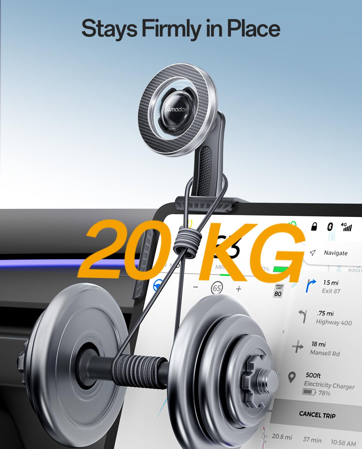 Soporte magnético más fuerte para teléfono Tesla Model 3/Y/YL, accesorios Tesla | Soporte de teléfono sin abrazadera de pantalla adhesiva, ajustable en 360°, compatible con iPhone 17-12 y funda MagSafe