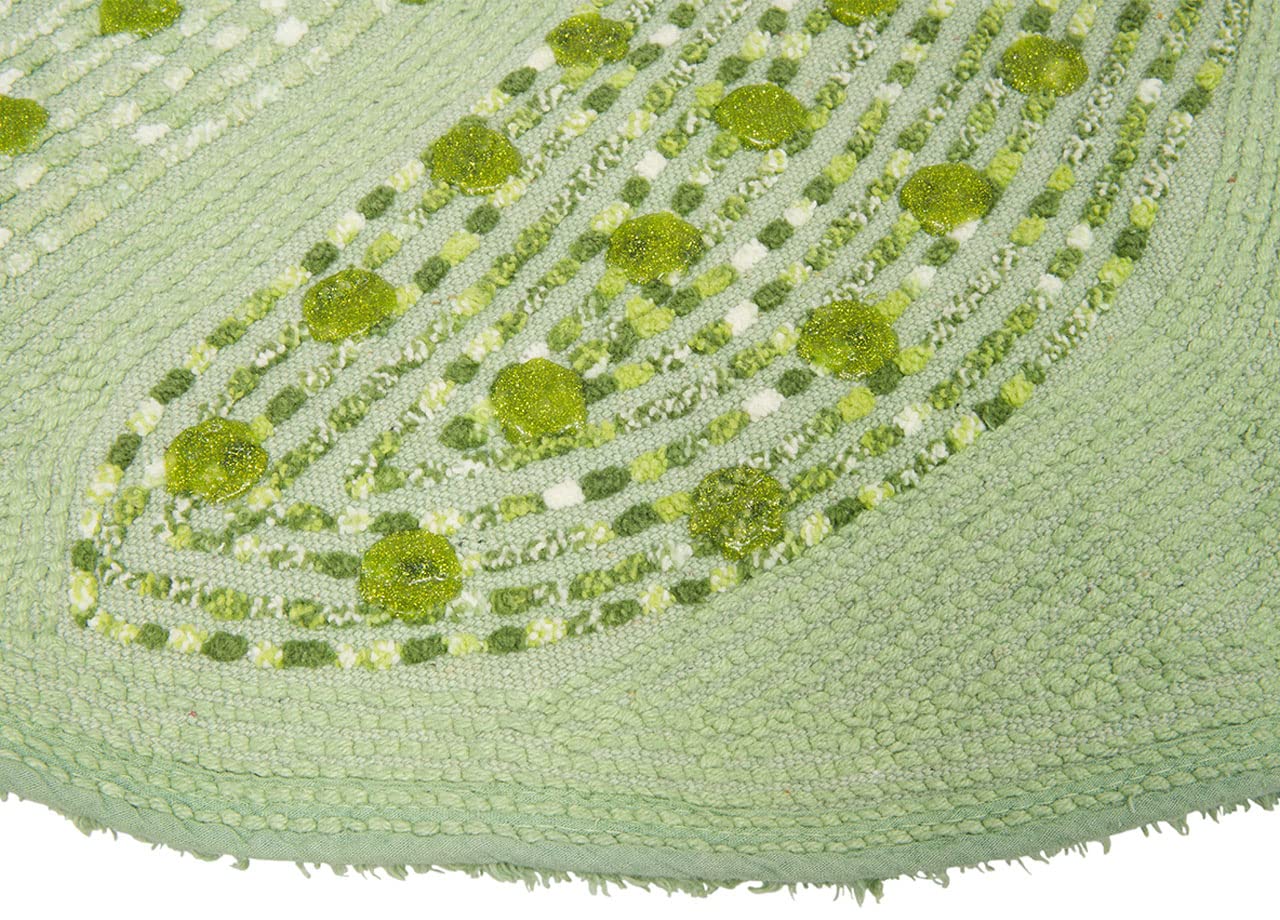 BIANCHERIAWEB Tappeto A Foglia Casa Bagno Cotone Spugna Morbida Antiscivolo Leaf Salvia