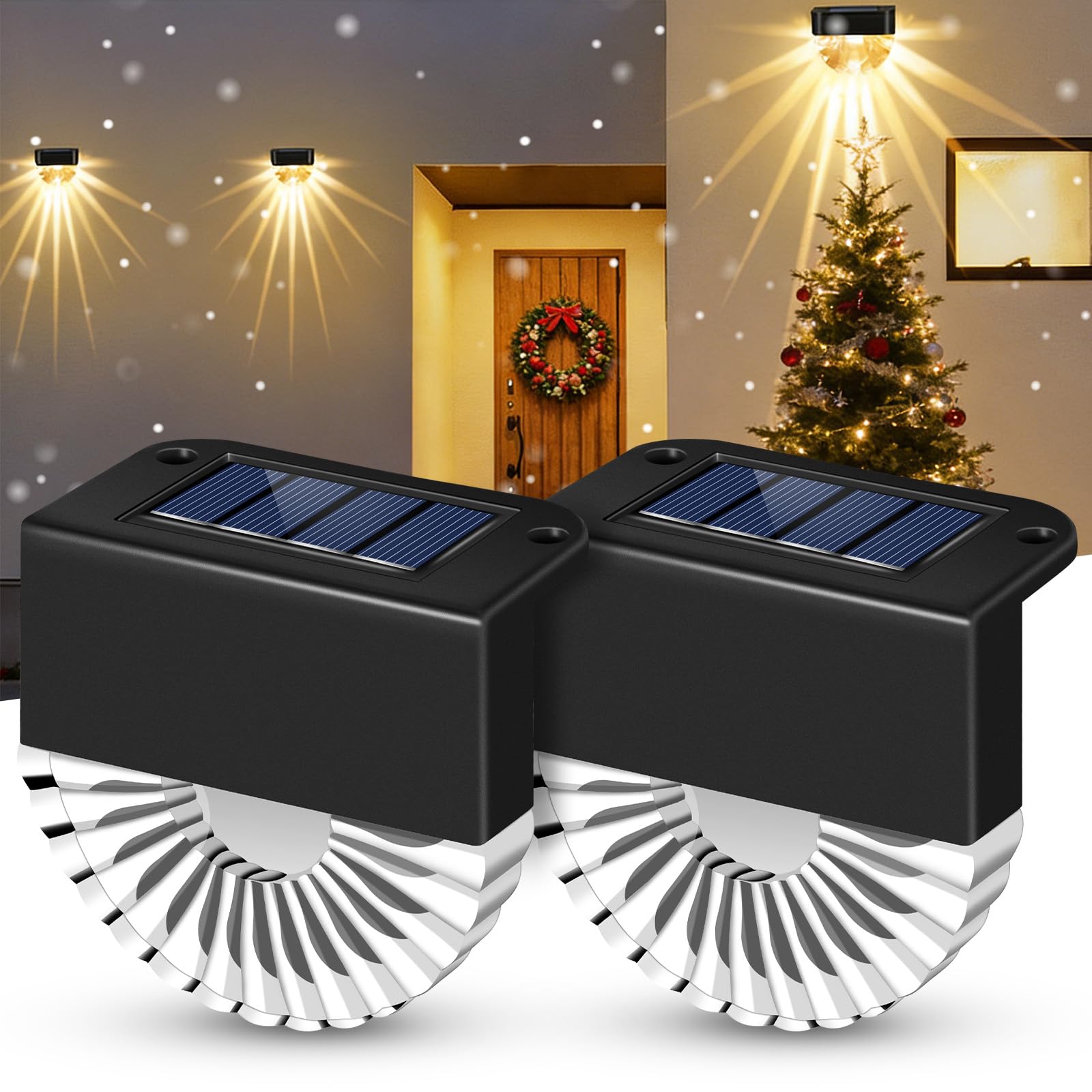 Forlivese 2 Stück Solarlampen Für Außen Wand Garten, RGB 7 Farben 2 Lichtmodi Zaun Beleuchtung, IP65 Wasserfest Solar Wandleuchte Aussen, Solar Zaunleuchten Für Garten Dekoration, Treppe, Wege